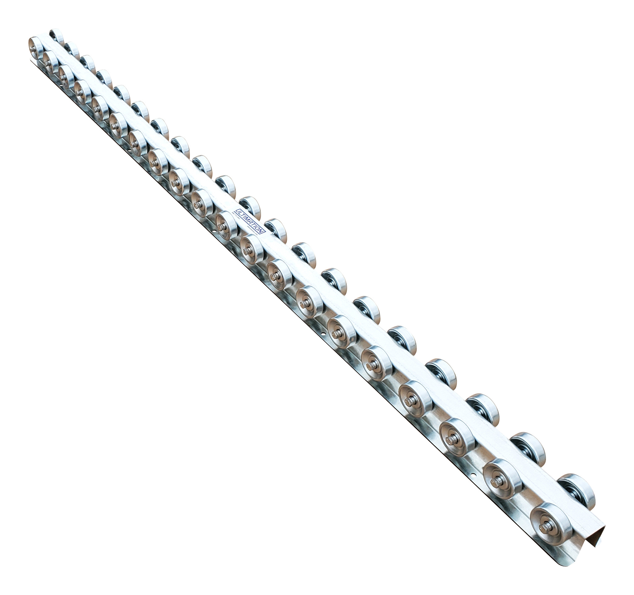 Flow Rail | 5ft Paired Steel Skate Wheel Conveyor Rail | Galvanized