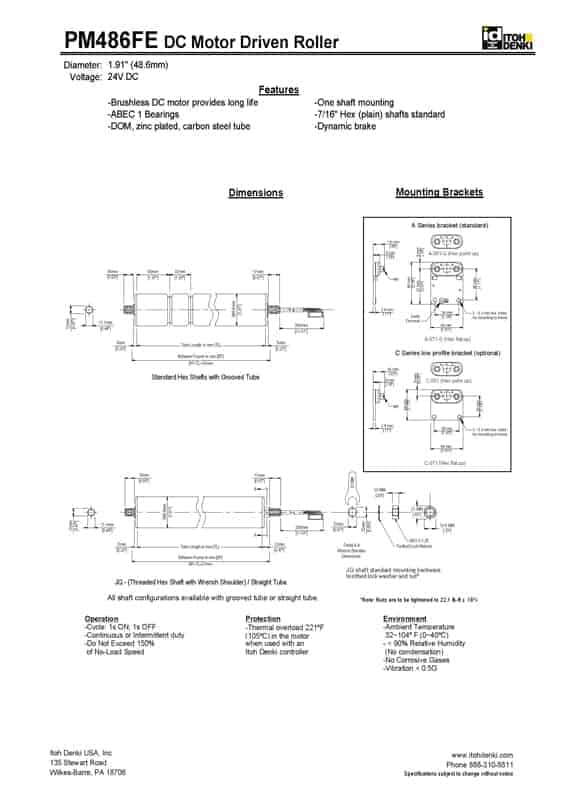 Motorized Conveyor Roller – 1.9" Diameter, 21" BF, 24V DC, Quiet & Energy-Efficient