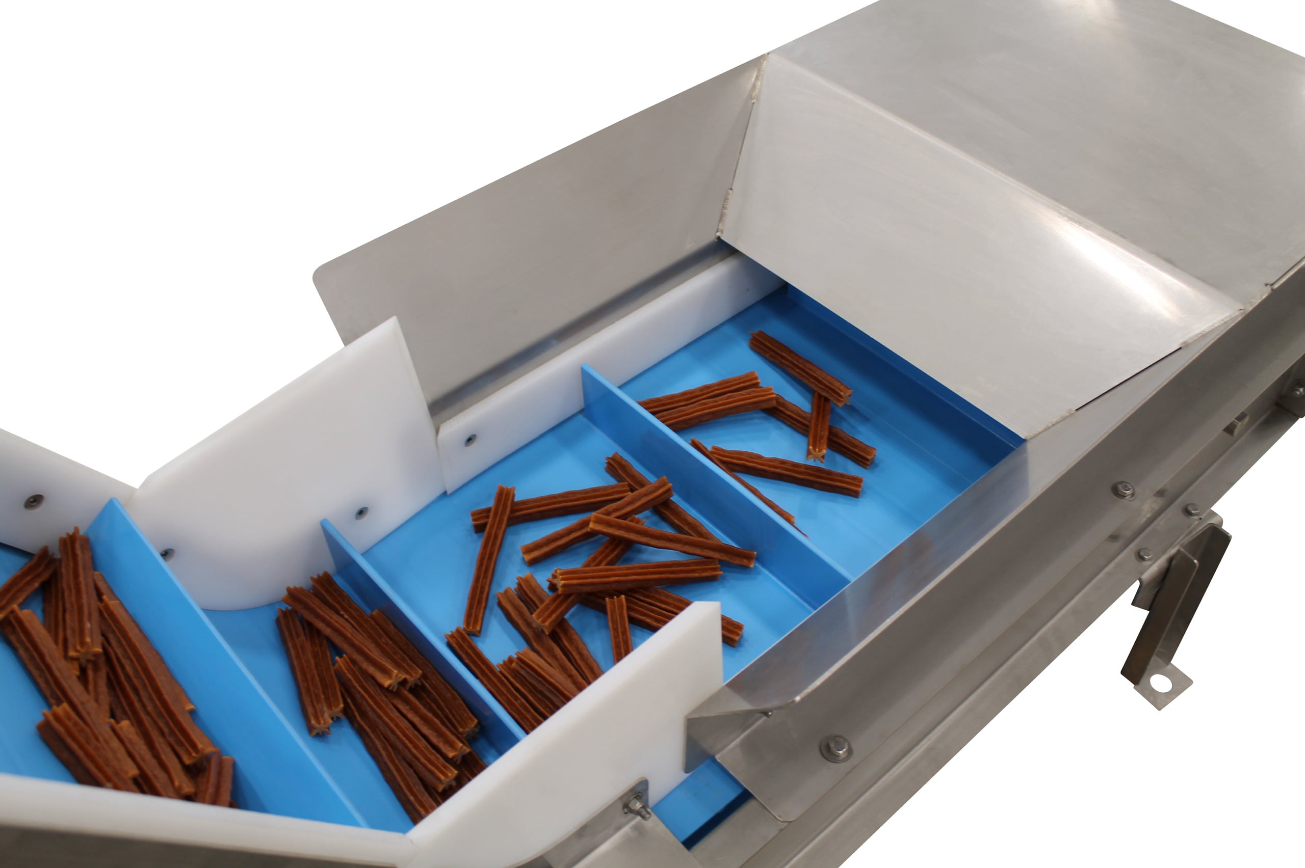 Transportador de grado alimenticio Ultimation que transporta golosinas para perros