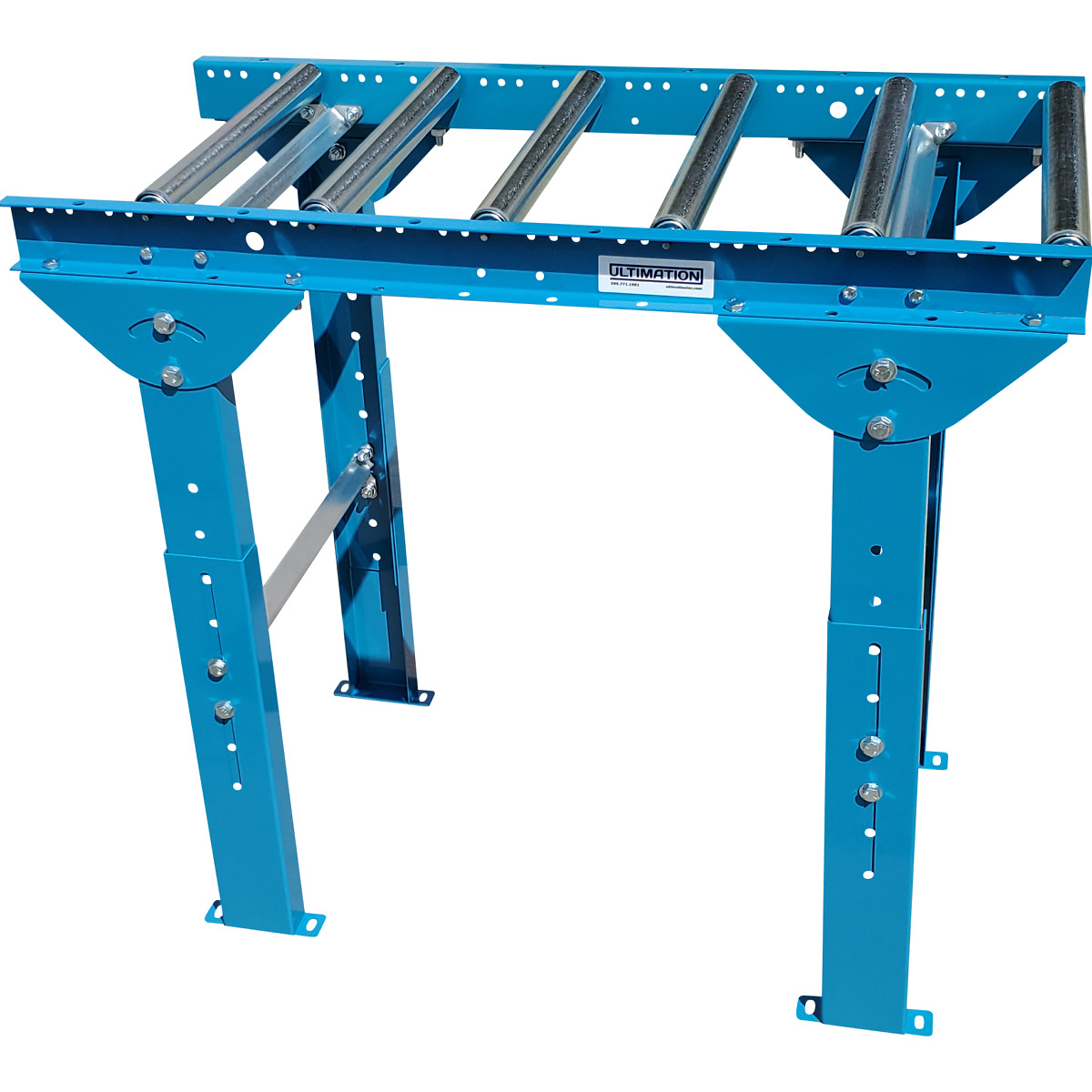 Gravity Conveyor with Legs, 18"W x 3'L, 1.5"Dia. Rollers, 6" Center