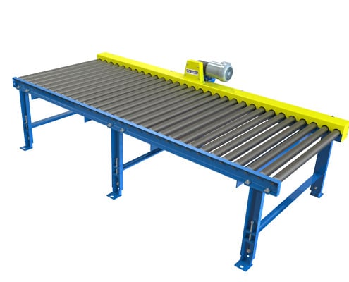 Powered CDLR Conveyor 10'L with 4" Centers and Jackbolt Supports