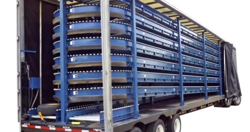 Ultimation-specialty tire and wheel trailer conveyor systems Ultimation tire and wheel trailer conveyor systems