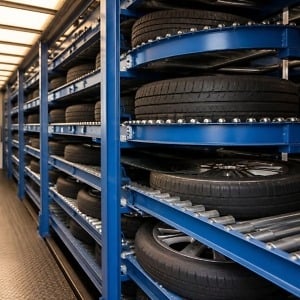 automated tire and wheel conveyors