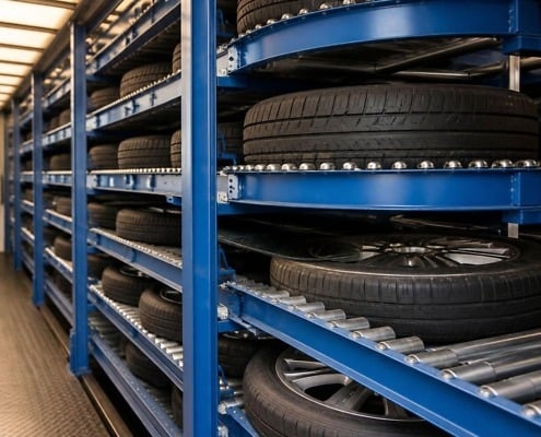 automated tire and wheel conveyors
